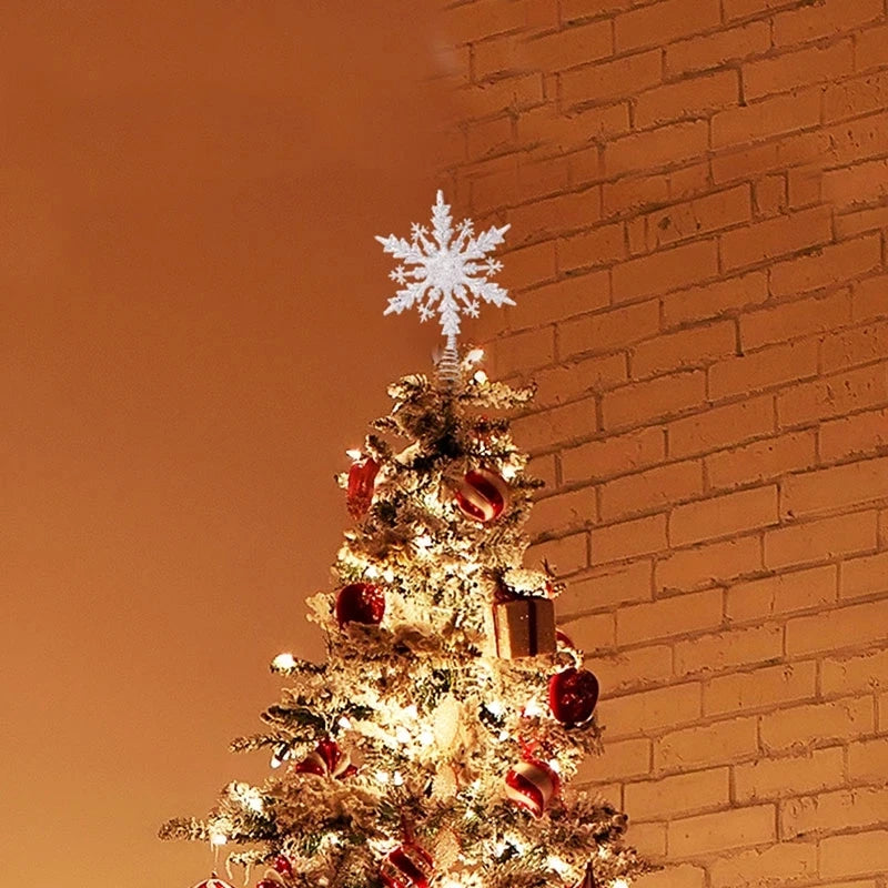 Sparkling Gold & Silver Star Tree Topper