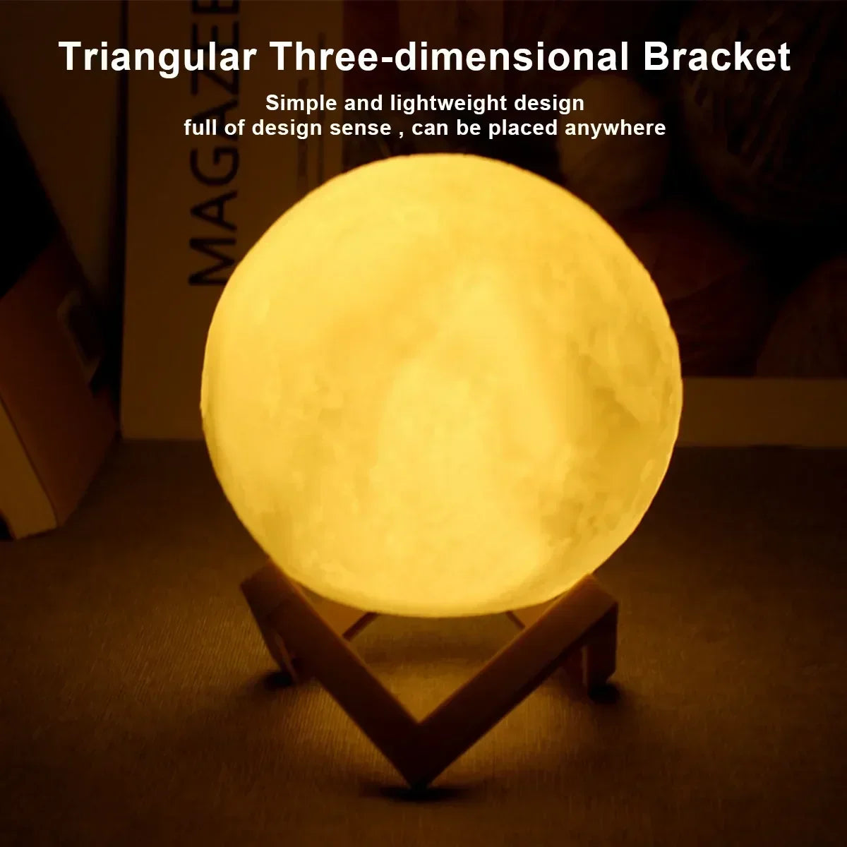 LunaGlow 8cm LED Moon Lamp