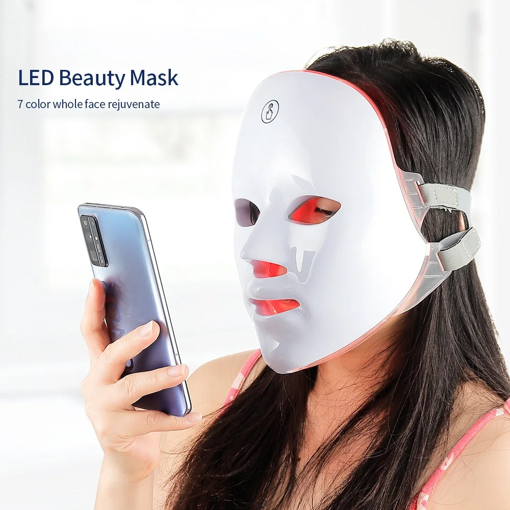 7 Colors LED Photon Beauty Mask for Anti-Acne & Wrinkles