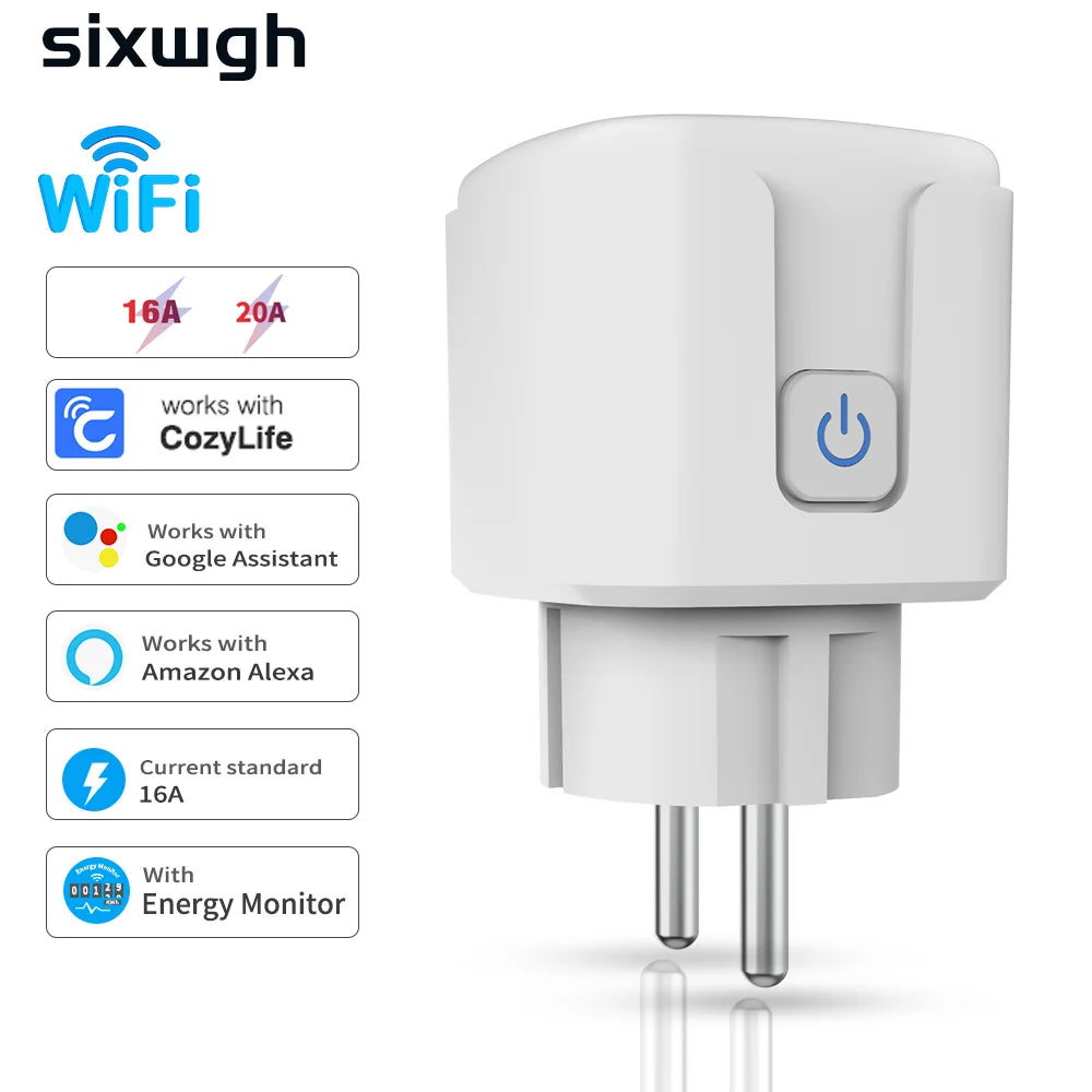 SmartHome WiFi Power Socket(Remote Control Timer Power Monitor Support Voice Google Home Alexa)