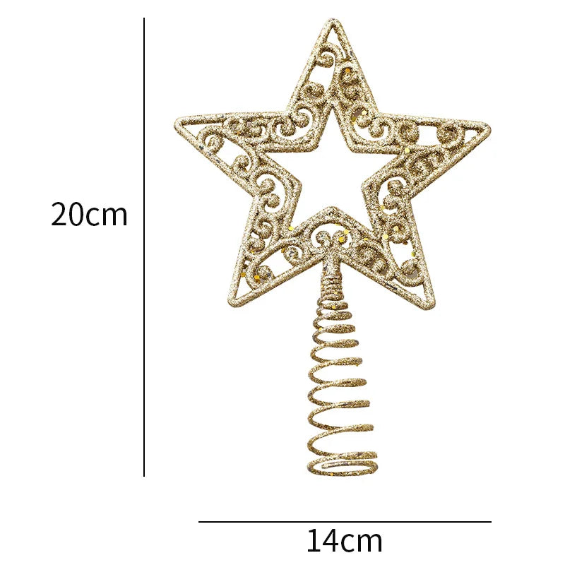 Sparkling Gold & Silver Star Tree Topper