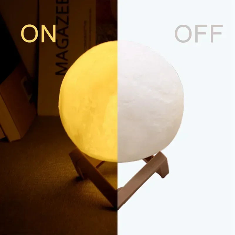 LunaGlow 8cm LED Moon Lamp