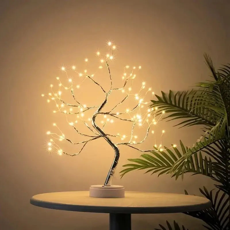 Copper Wire Tree LED Night Light Lamp