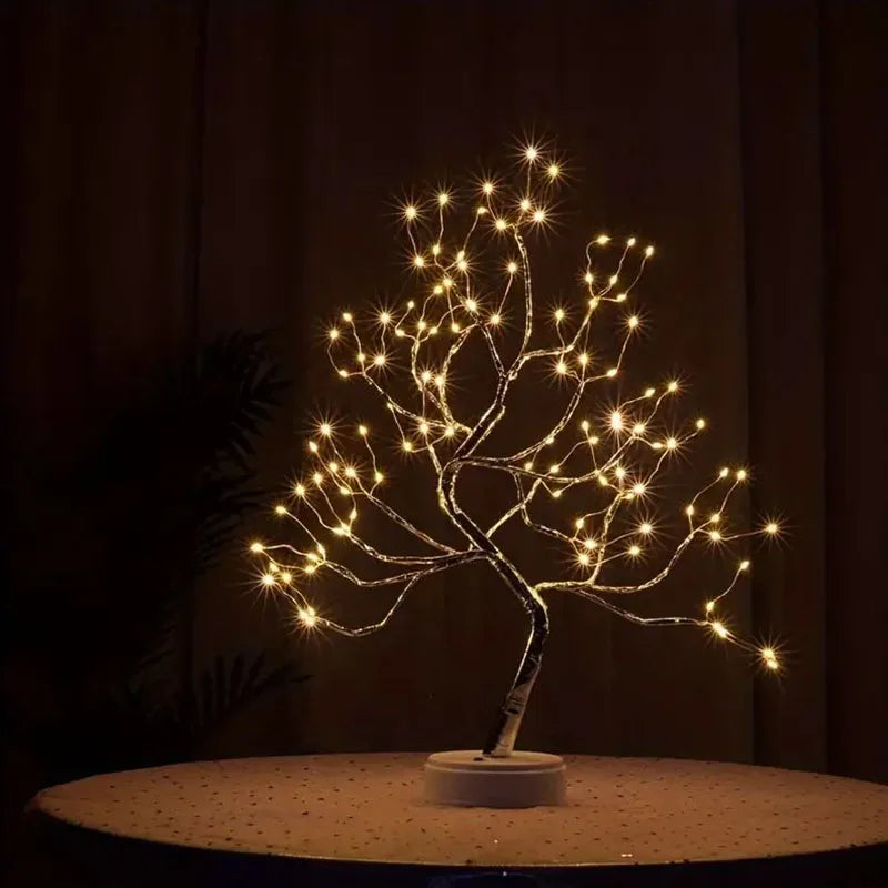 Copper Wire Tree LED Night Light Lamp