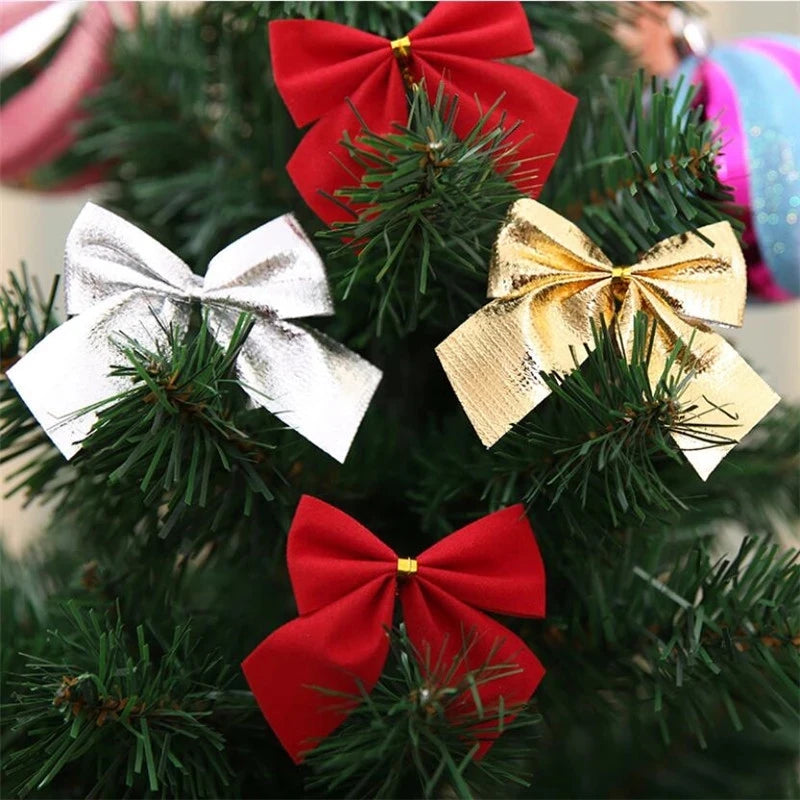 12Pcs 5cm Bow Christmas Decorations