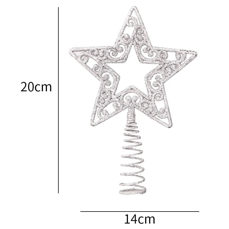 Sparkling Gold & Silver Star Tree Topper